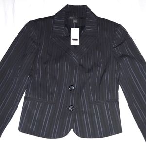 Express Black Navy Pinstriped Suit Jacket Size 0